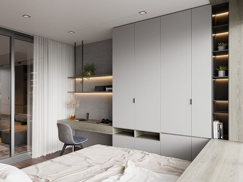 HPQABH-N2850X2600 Tủ Quần Áo Kết Hợp Bàn Học - HPQABH-N2850X260 - Ảnh 1